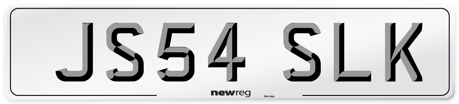JS54 SLK Number Plate from New Reg